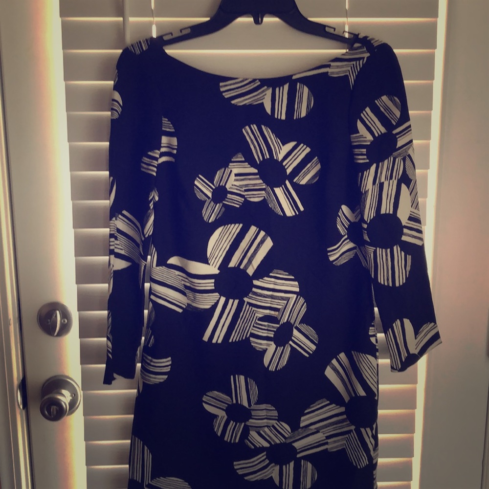 black dress with white flowers